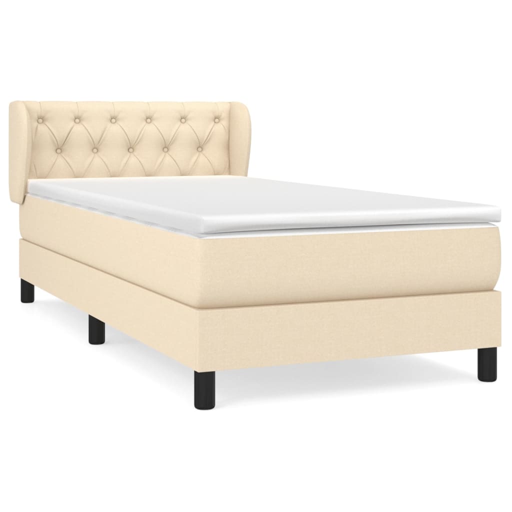 Sommier à lattes de lit avec matelas Crème 80x200 cm Tissu - XIOS