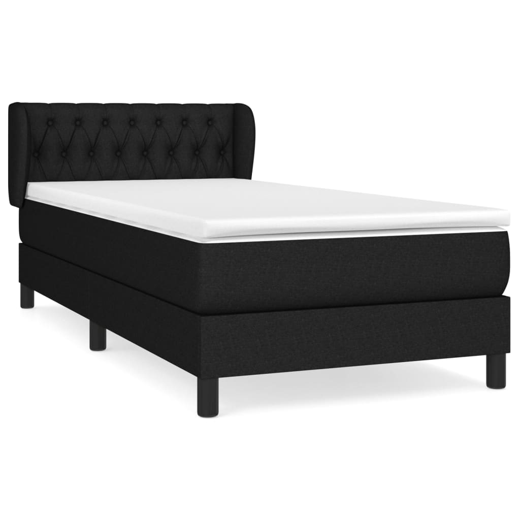 Sommier à lattes de lit avec matelas Noir 90x190 cm Tissu - XIOS