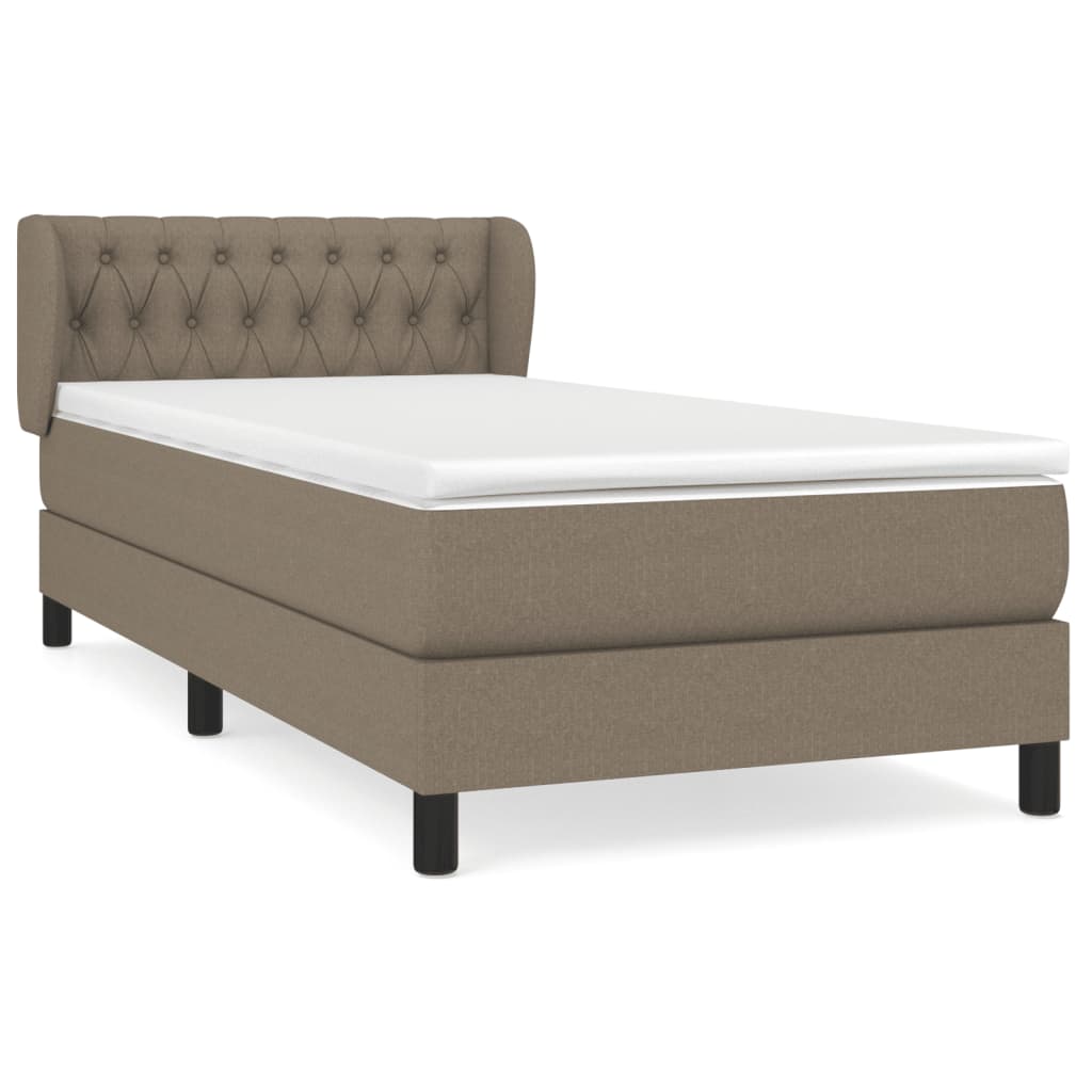 Sommier à lattes de lit avec matelas Taupe 90x190 cm Tissu - XIOS