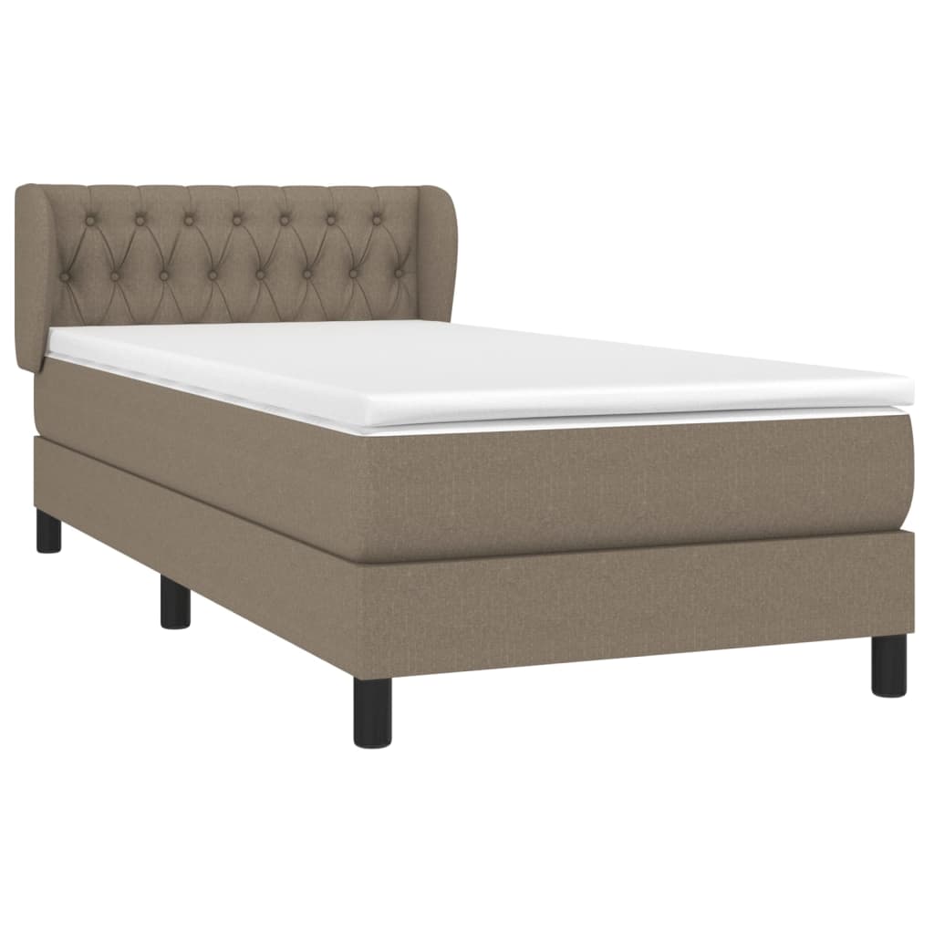 Sommier à lattes de lit avec matelas Taupe 90x190 cm Tissu - XIOS