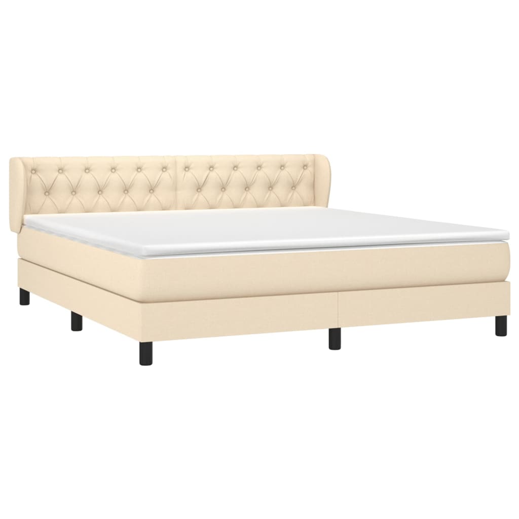 Sommier à lattes de lit avec matelas Crème 160x200 cm Tissu - XIOS