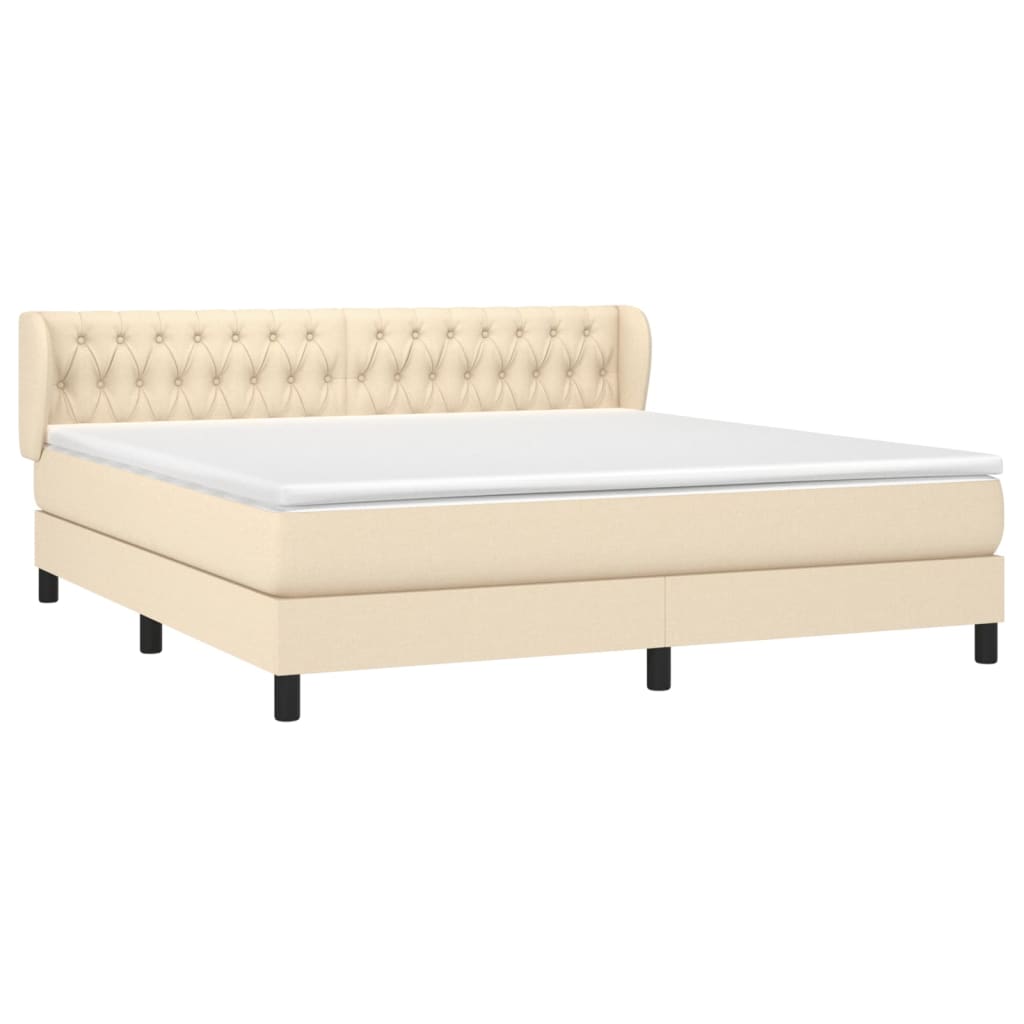 Sommier à lattes de lit avec matelas Crème 180x200 cm Tissu - XIOS