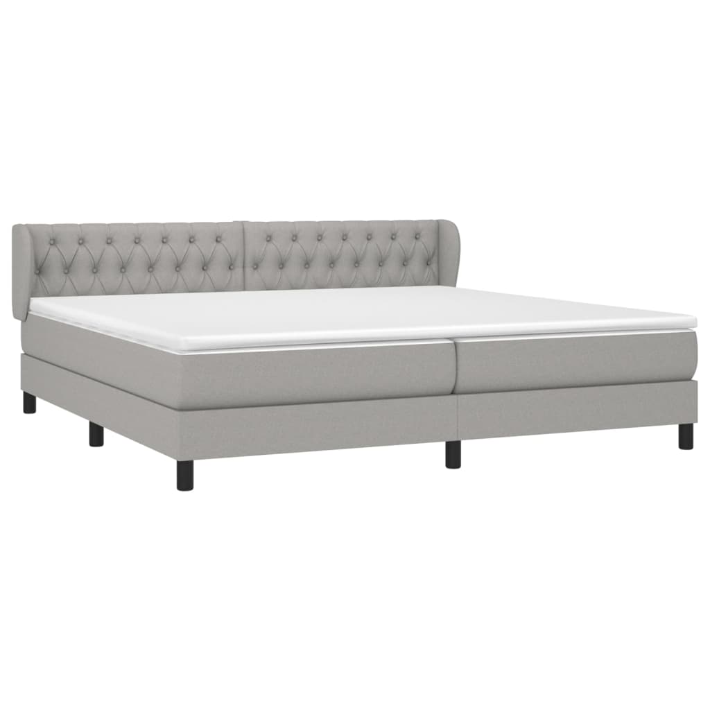 Sommier à lattes de lit avec matelas Gris clair 200x200cm Tissu - XIOS