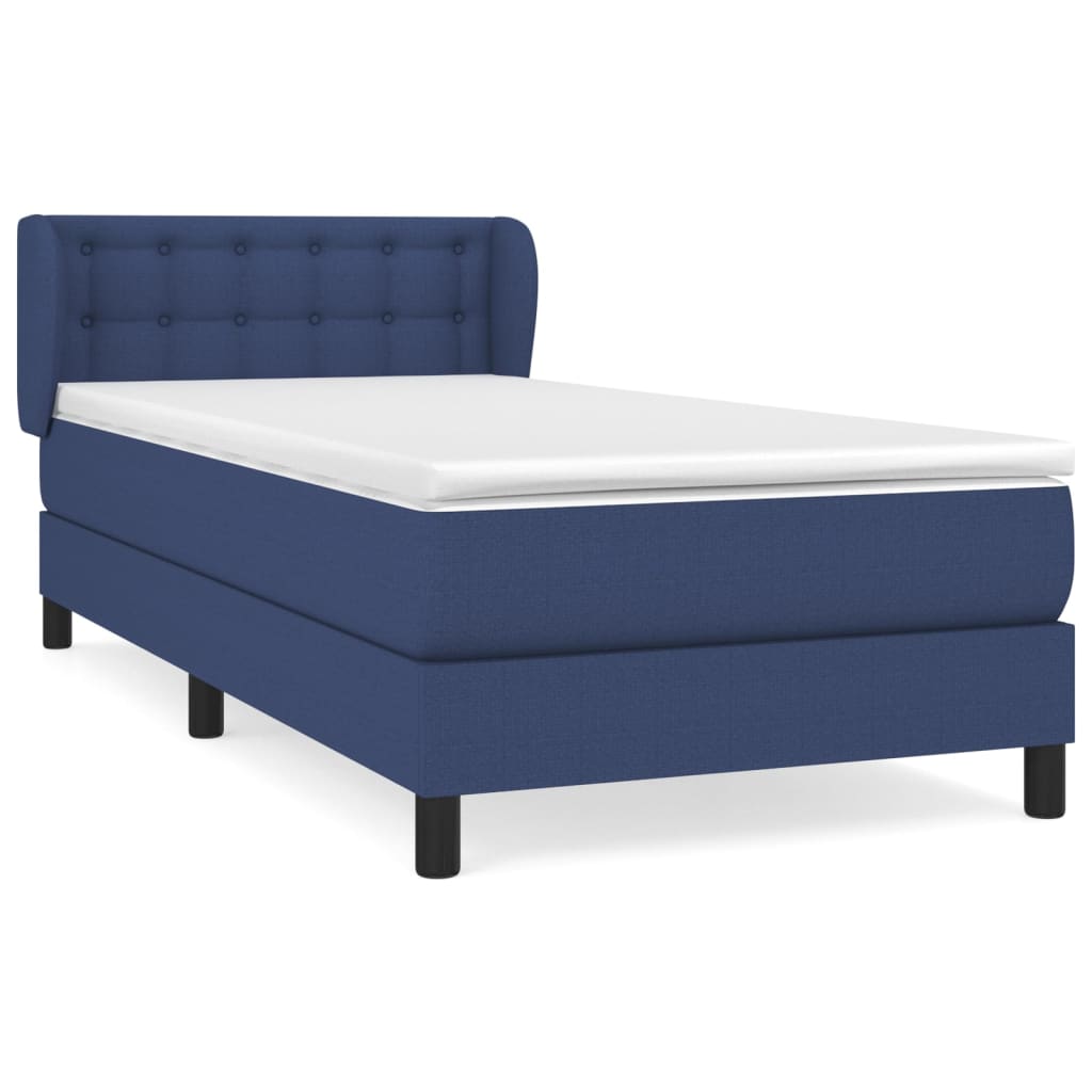 Sommier à lattes de lit avec matelas Bleu 100x200 cm Tissu - XIOS