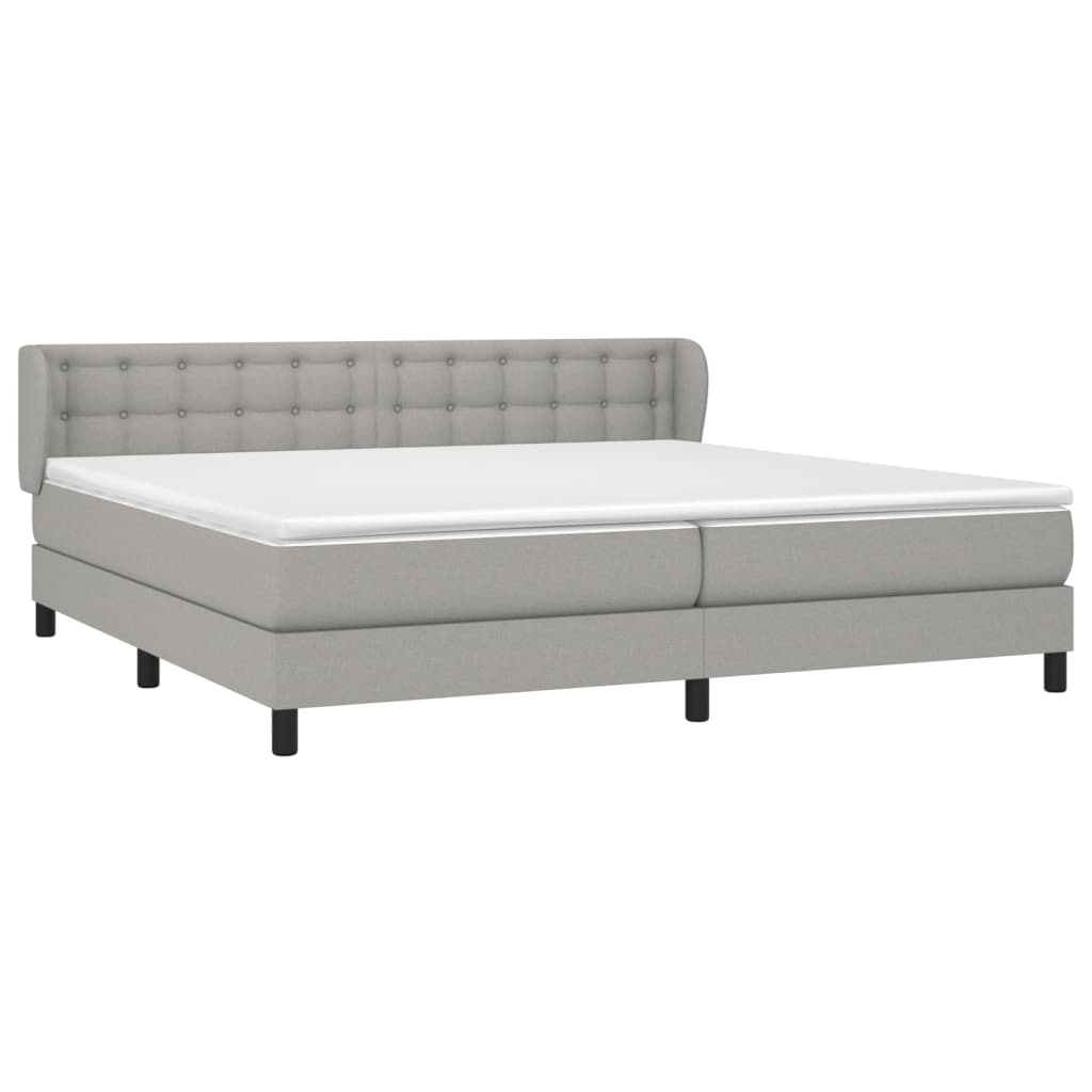 Sommier à lattes de lit avec matelas Gris clair 200x200cm Tissu - XIOS