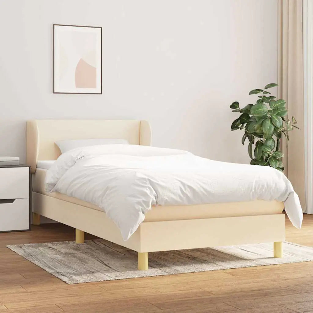 Sommier à lattes de lit avec matelas Crème 80x200 cm Tissu - XIOS