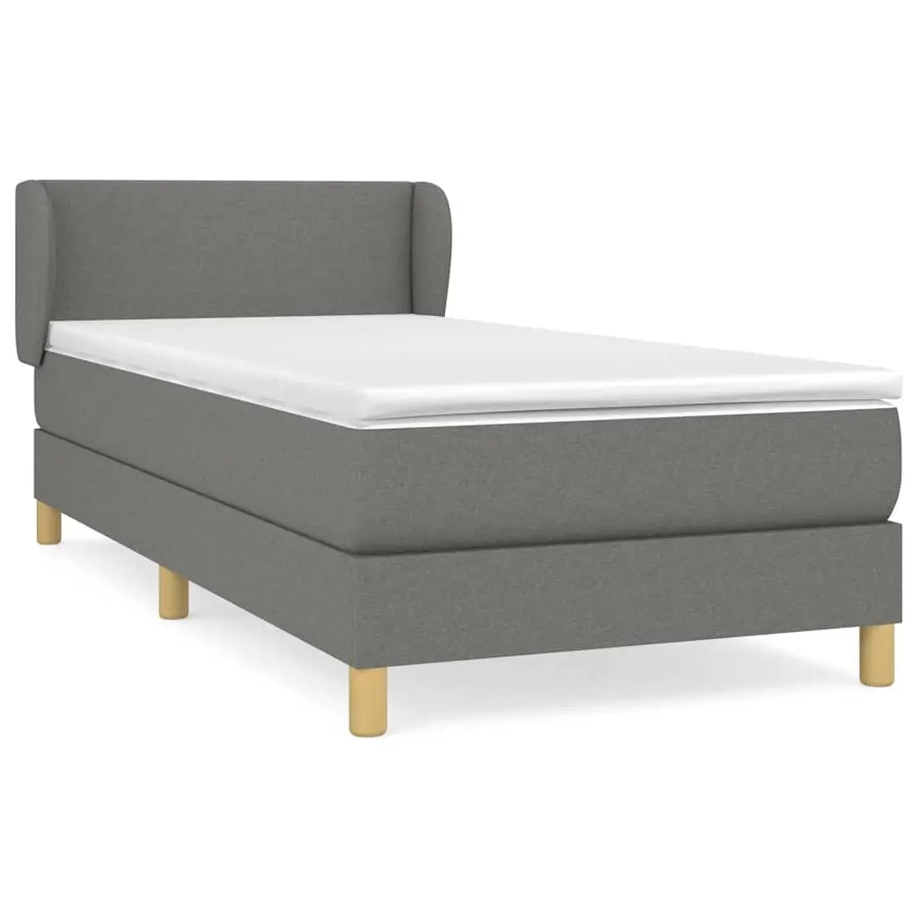Sommier à lattes de lit et matelas Gris foncé 90x190 cm Tissu - XIOS
