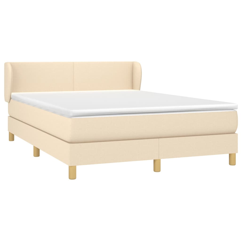 Sommier à lattes de lit avec matelas Crème 140x190 cm Tissu - XIOS