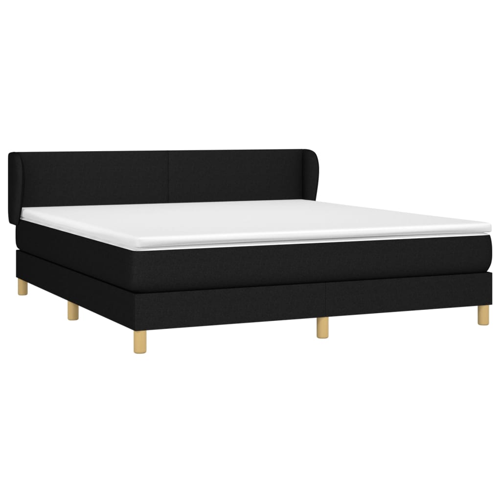 Sommier à lattes de lit avec matelas Noir 160x200 cm Tissu - XIOS