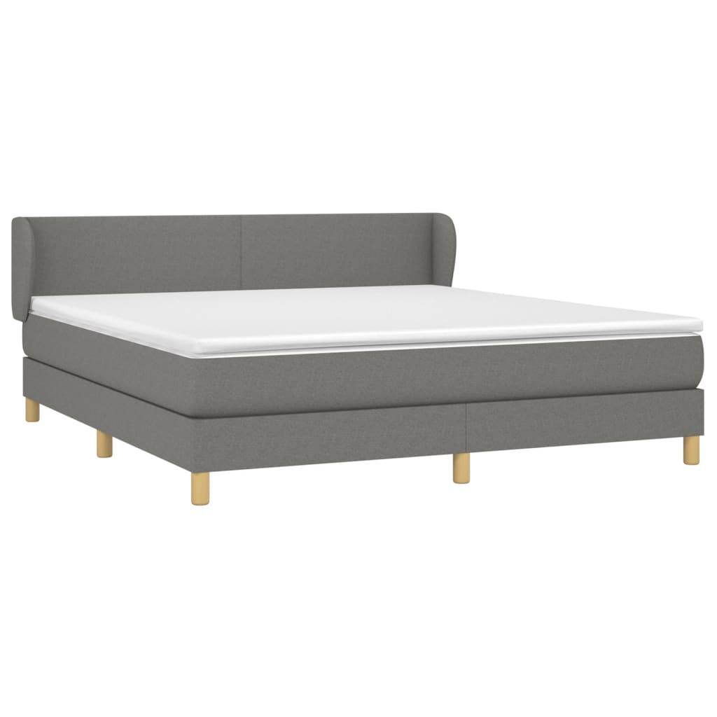 Sommier à lattes de lit avec matelas Gris foncé 180x200cm Tissu - XIOS
