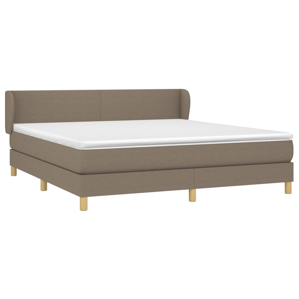 Sommier à lattes de lit avec matelas Taupe 180x200 cm Tissu - XIOS