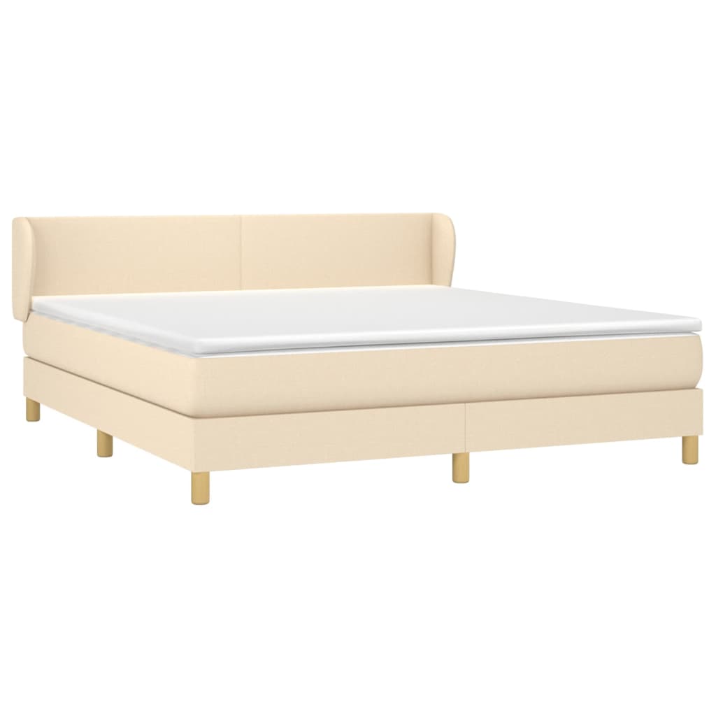 Sommier à lattes de lit avec matelas Crème 180x200 cm Tissu - XIOS