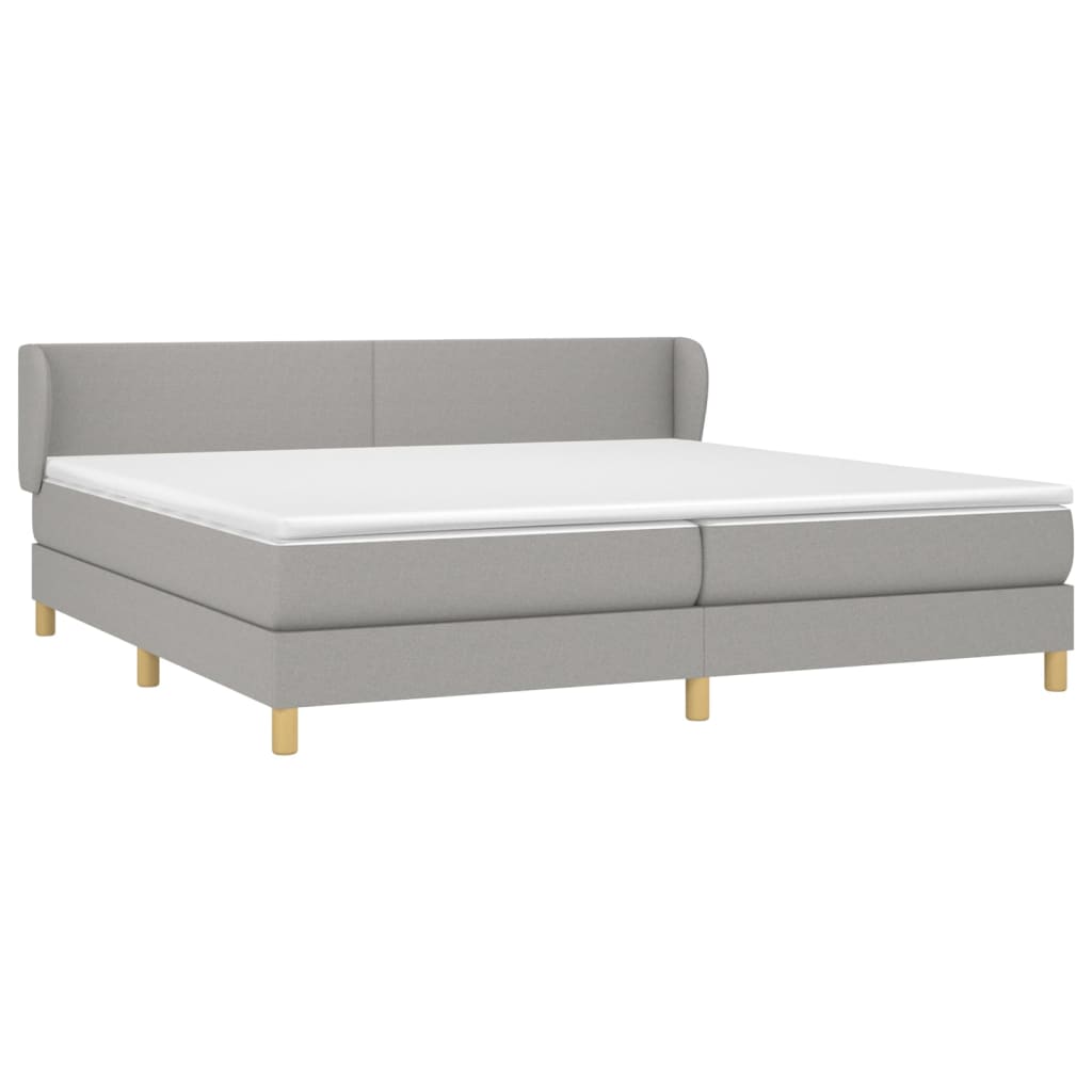 Sommier à lattes de lit avec matelas Gris clair 200x200cm Tissu - XIOS