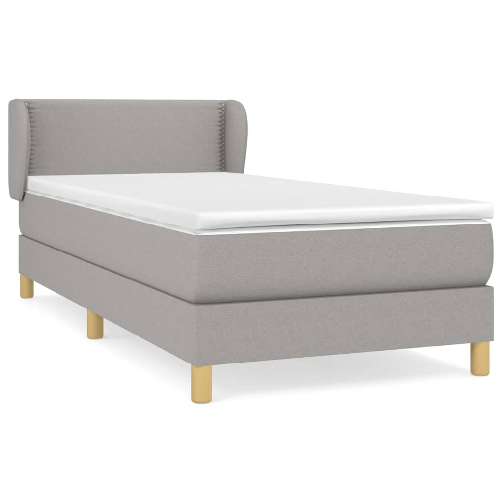 Sommier à lattes de lit avec matelas Gris clair 100x200cm Tissu - XIOS