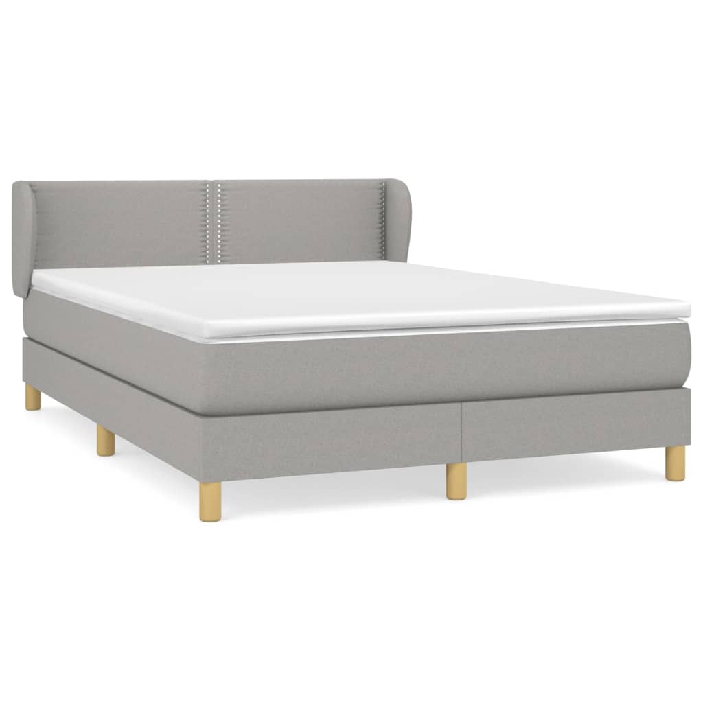 Sommier à lattes de lit avec matelas Gris clair 140x190cm Tissu - XIOS