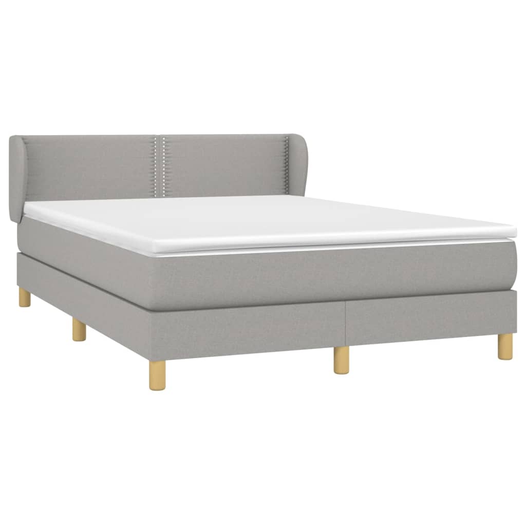 Sommier à lattes de lit avec matelas Gris clair 140x190cm Tissu - XIOS