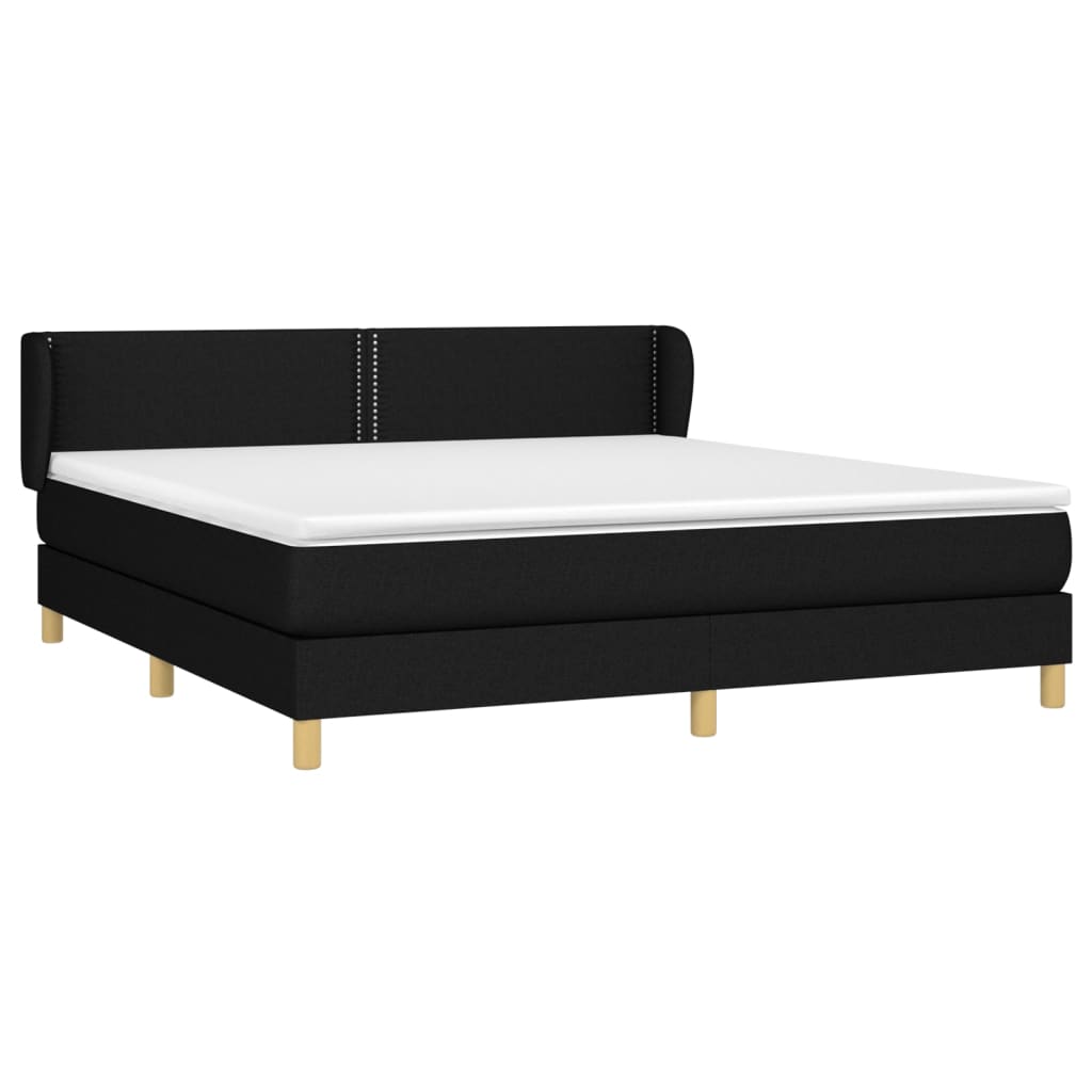 Sommier à lattes de lit avec matelas Noir 180x200 cm Tissu - XIOS