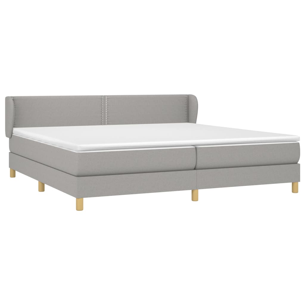 Sommier à lattes de lit avec matelas Gris clair 200x200cm Tissu - XIOS