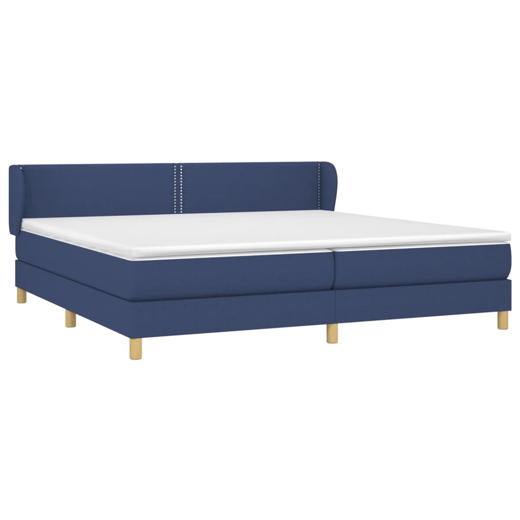 Sommier à lattes de lit avec matelas Bleu 200x200 cm Tissu - XIOS