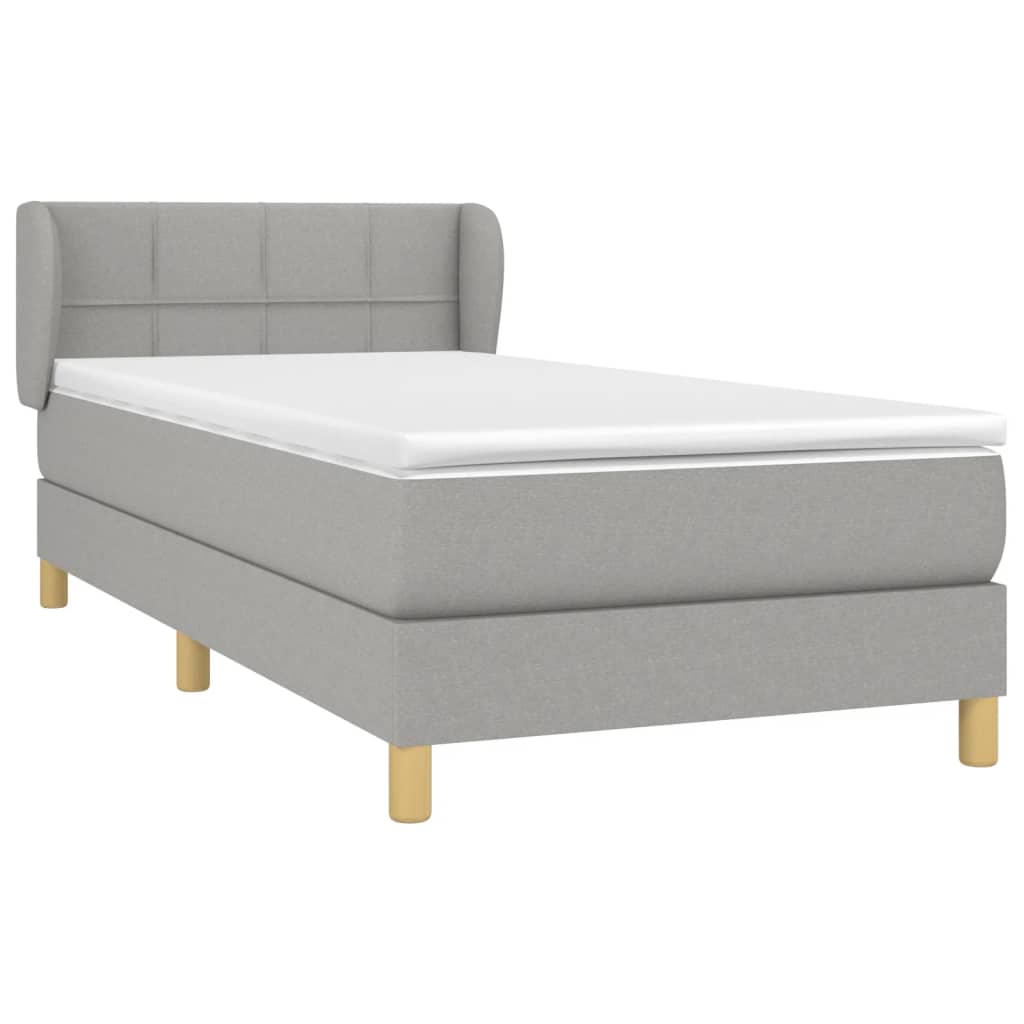 Sommier à lattes de lit avec matelas Gris clair 100x200cm Tissu - XIOS