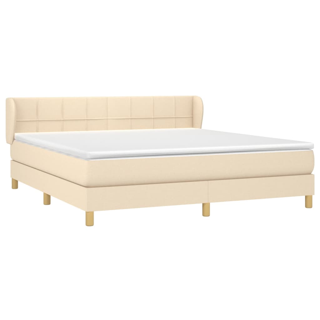 Sommier à lattes de lit avec matelas Crème 160x200 cm Tissu - XIOS