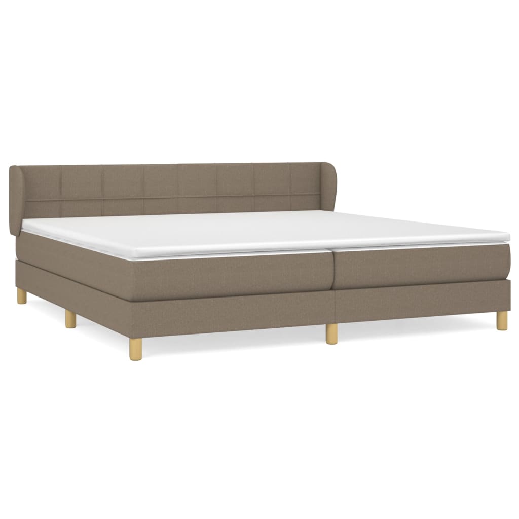 Sommier à lattes de lit avec matelas Taupe 200x200 cm Tissu - XIOS