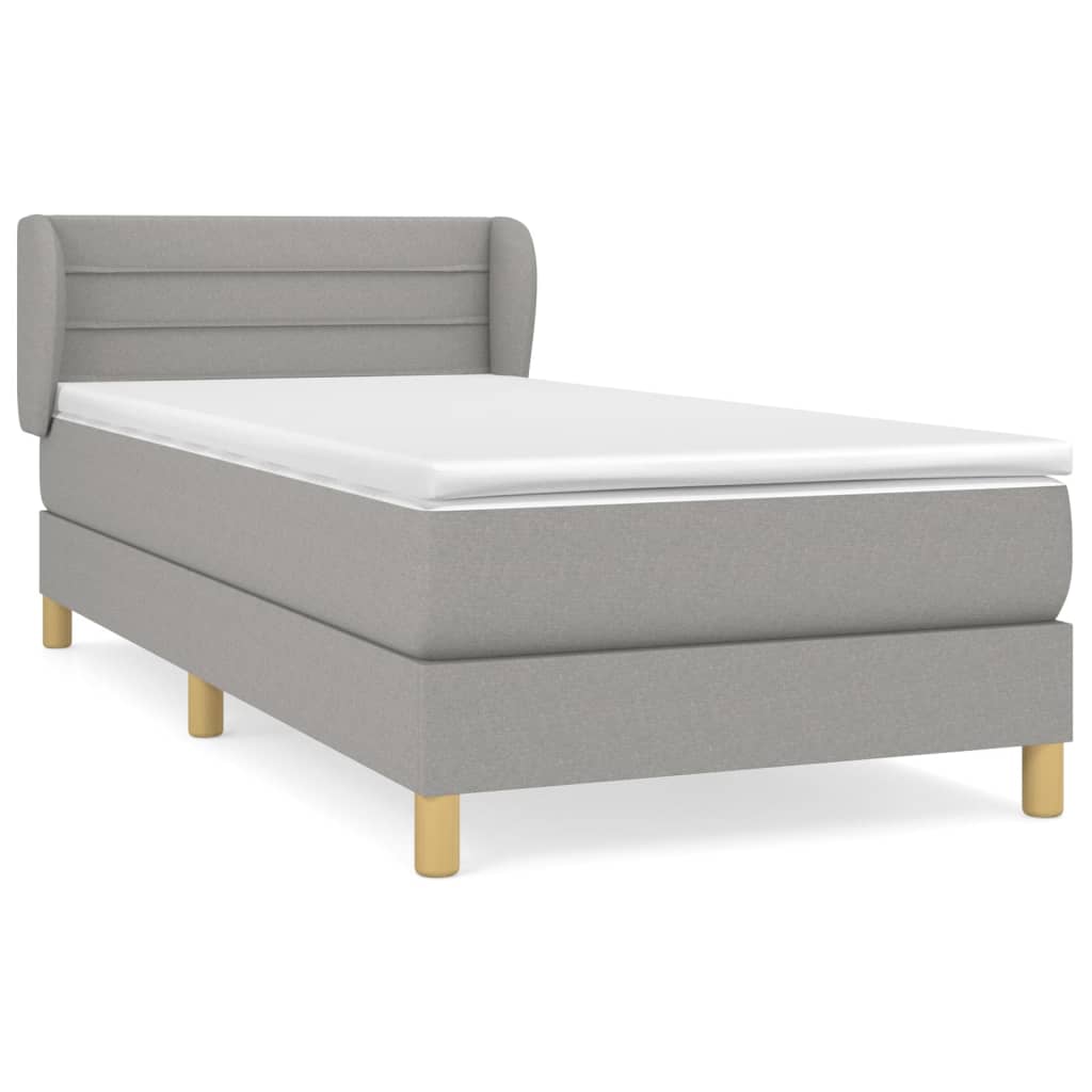 Sommier à lattes de lit avec matelas Gris clair 90x200 cm Tissu - XIOS