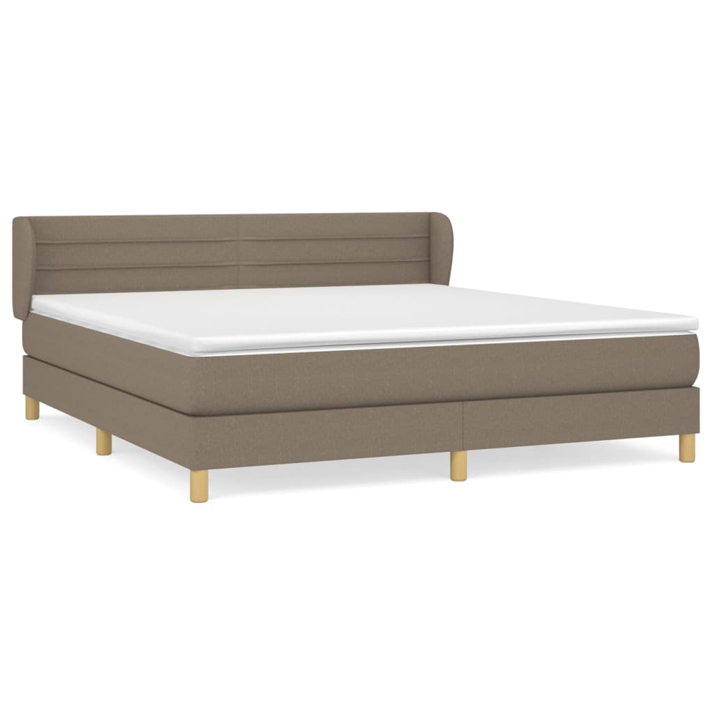 Sommier à lattes de lit avec matelas Taupe 160x200 cm Tissu - XIOS