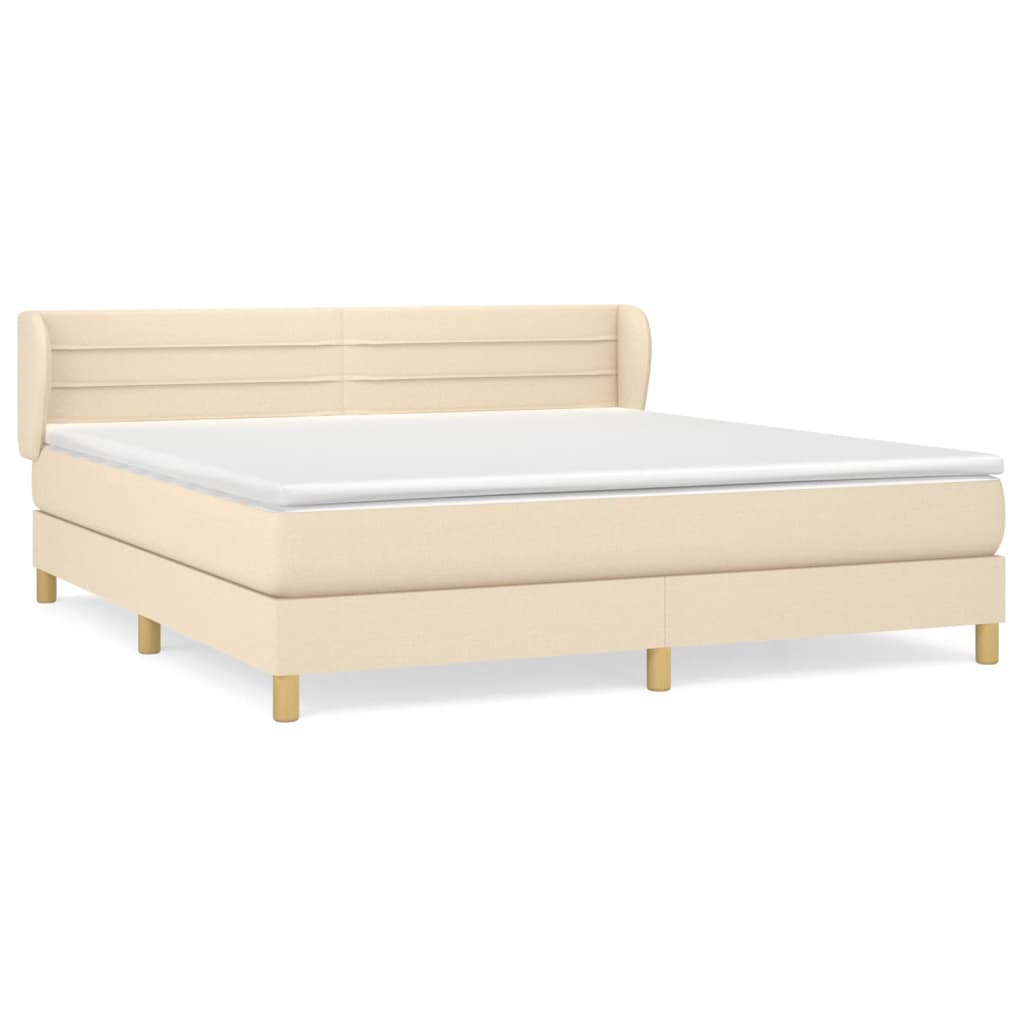 Sommier à lattes de lit avec matelas Crème 180x200 cm Tissu - XIOS