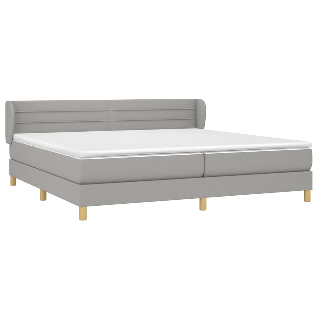 Sommier à lattes de lit avec matelas Gris clair 200x200cm Tissu - XIOS
