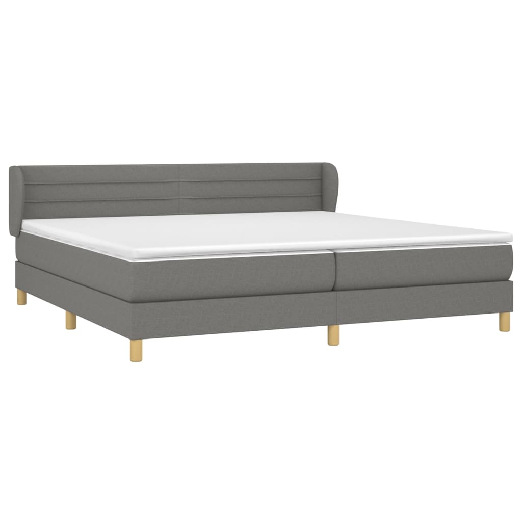 Sommier à lattes de lit avec matelas Gris foncé 200x200cm Tissu - XIOS