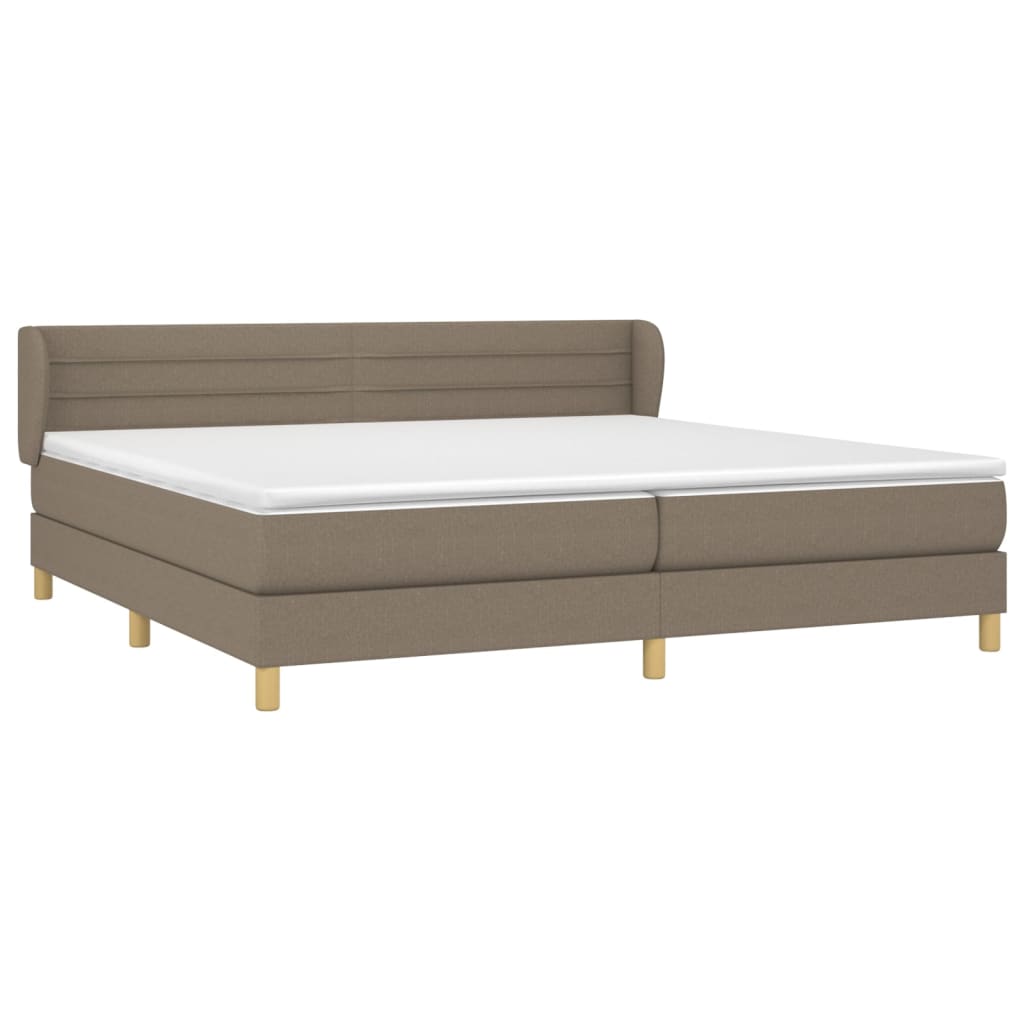 Sommier à lattes de lit avec matelas Taupe 200x200 cm Tissu - XIOS