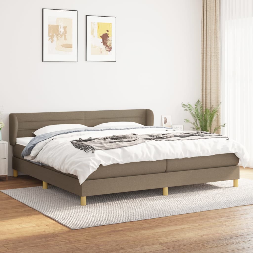 Sommier à lattes de lit avec matelas Taupe 200x200 cm Tissu - XIOS