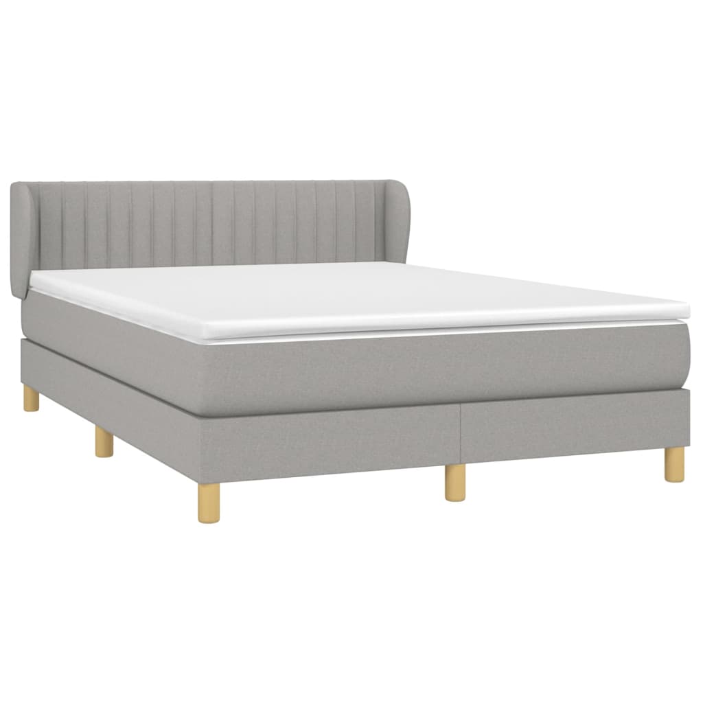 Sommier à lattes de lit avec matelas Gris clair 140x190cm Tissu - XIOS