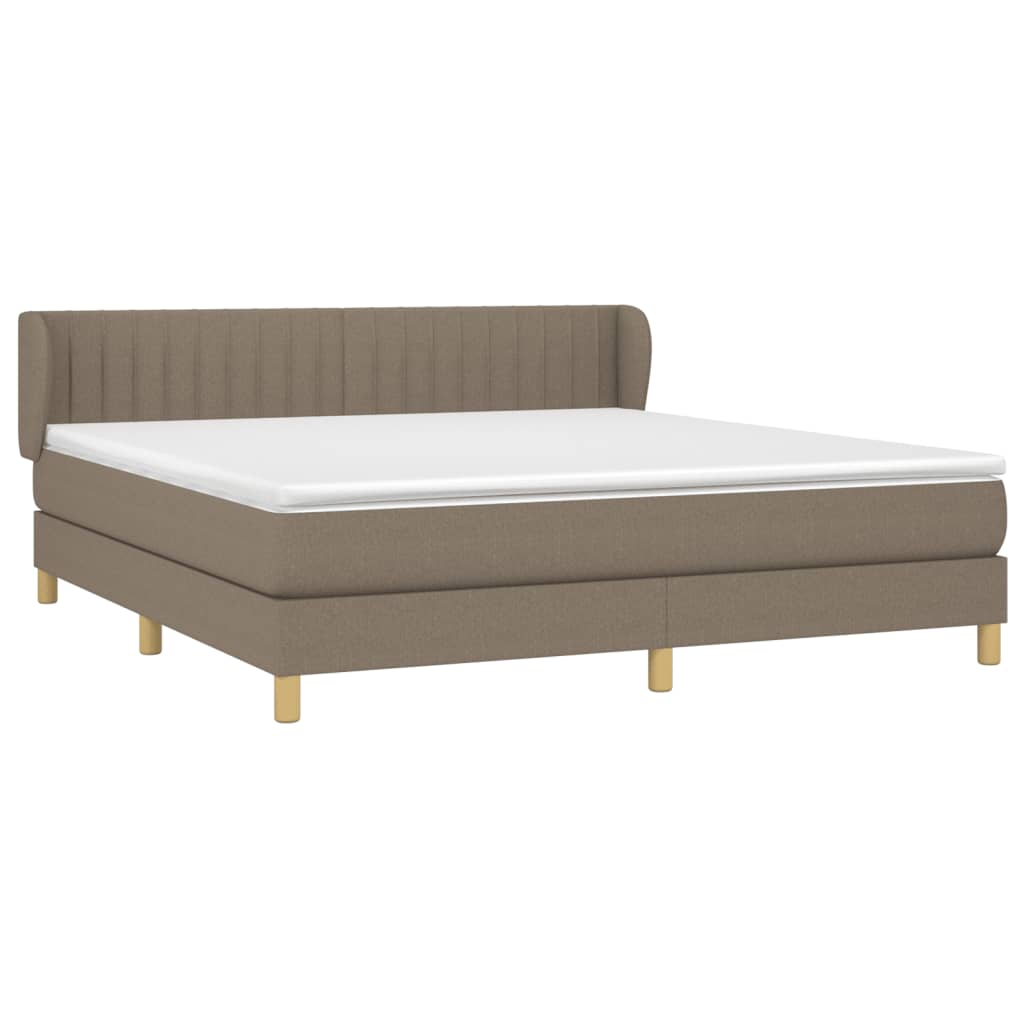 Sommier à lattes de lit avec matelas Taupe 160x200 cm Tissu - XIOS
