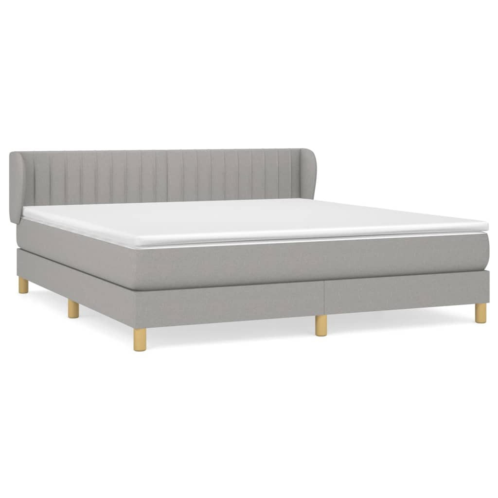 Sommier à lattes de lit avec matelas Gris clair 180x200cm Tissu - XIOS