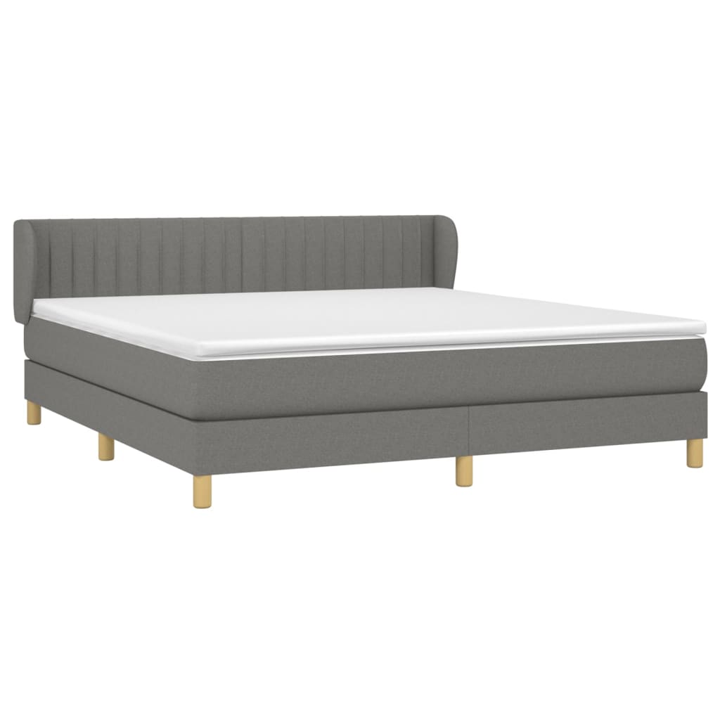 Sommier à lattes de lit avec matelas Gris foncé 180x200cm Tissu - XIOS