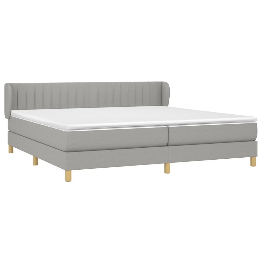 Sommier à lattes de lit avec matelas Gris clair 200x200cm Tissu - XIOS