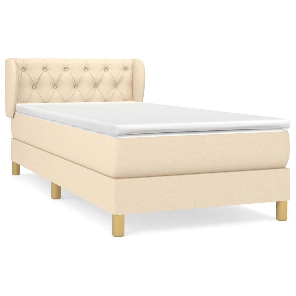 Sommier à lattes de lit avec matelas Crème 80x200 cm Tissu - XIOS