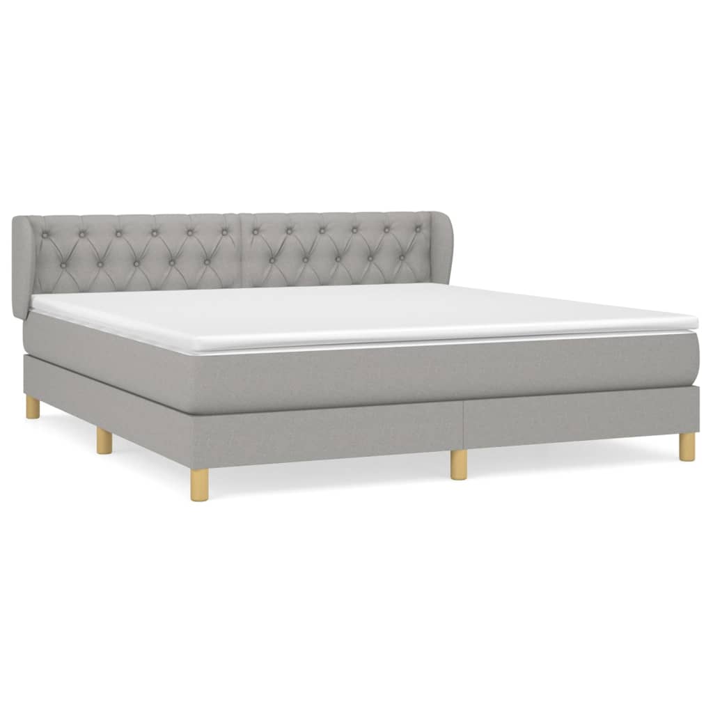 Sommier à lattes de lit avec matelas Gris clair 160x200cm Tissu - XIOS