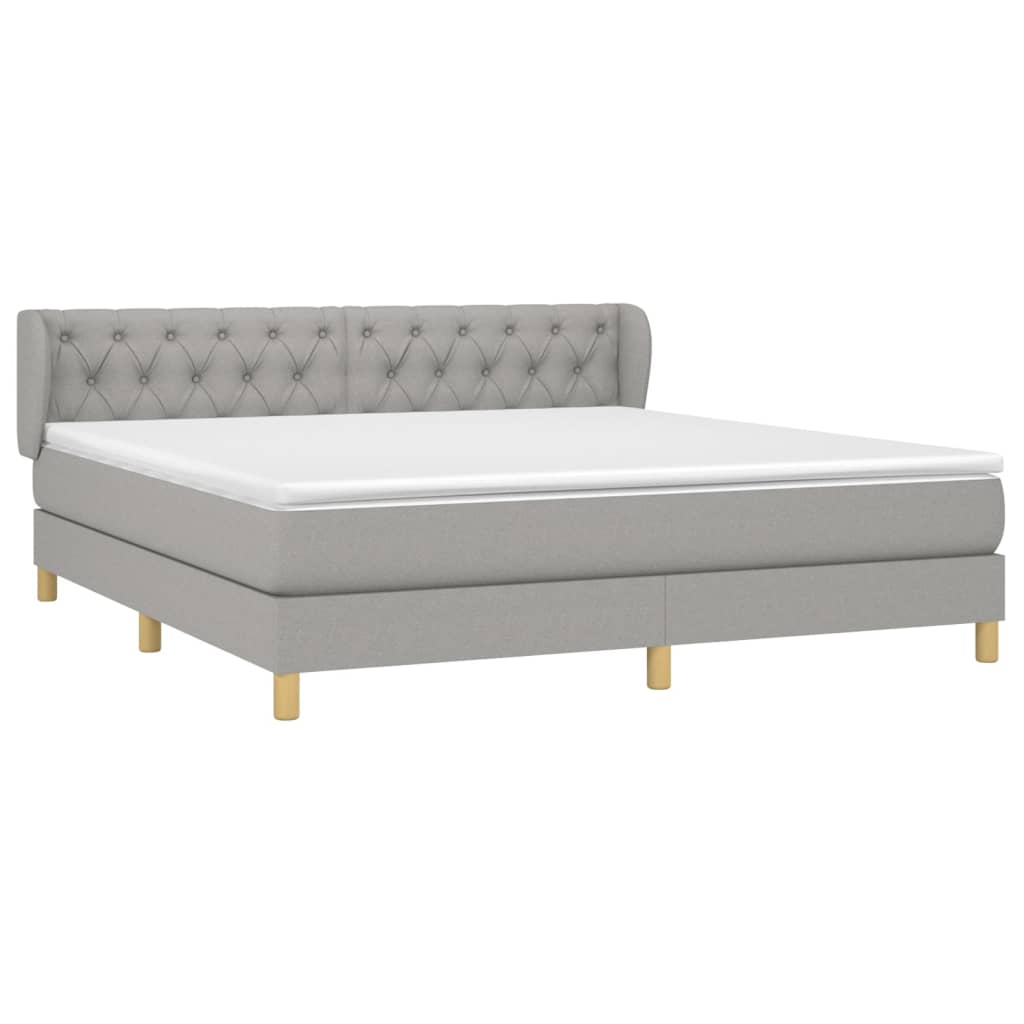 Sommier à lattes de lit avec matelas Gris clair 160x200cm Tissu - XIOS