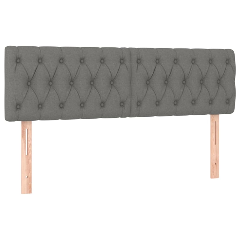 Sommier à lattes de lit avec matelas Gris foncé 160x200cm Tissu