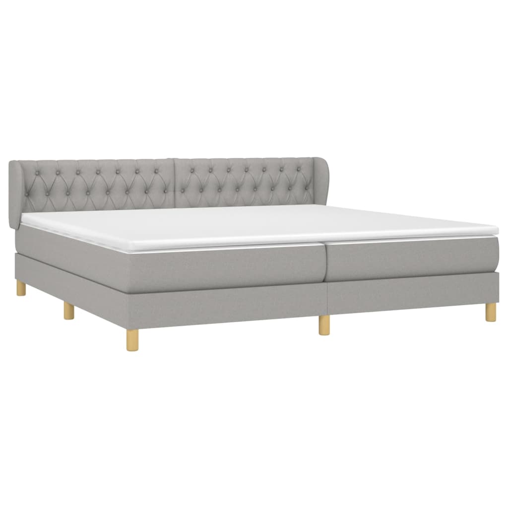 Sommier à lattes de lit avec matelas Gris clair 200x200cm Tissu - XIOS