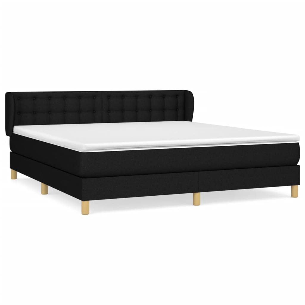 Sommier à lattes de lit avec matelas Noir 160x200 cm Tissu - XIOS