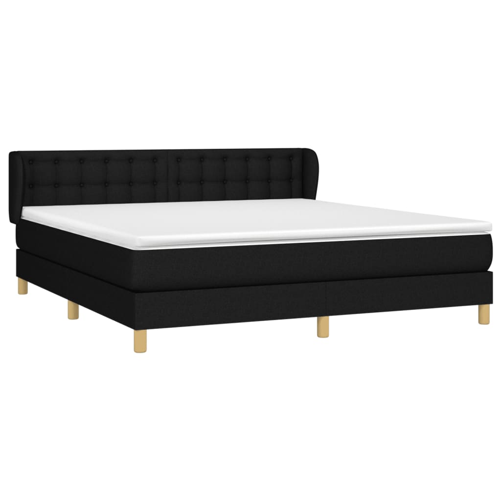 Sommier à lattes de lit avec matelas Noir 160x200 cm Tissu - XIOS