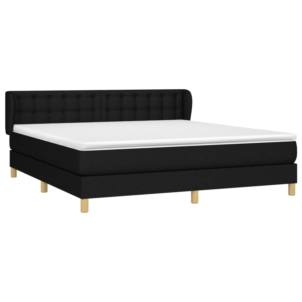 Sommier à lattes de lit avec matelas Noir 180x200 cm Tissu - XIOS