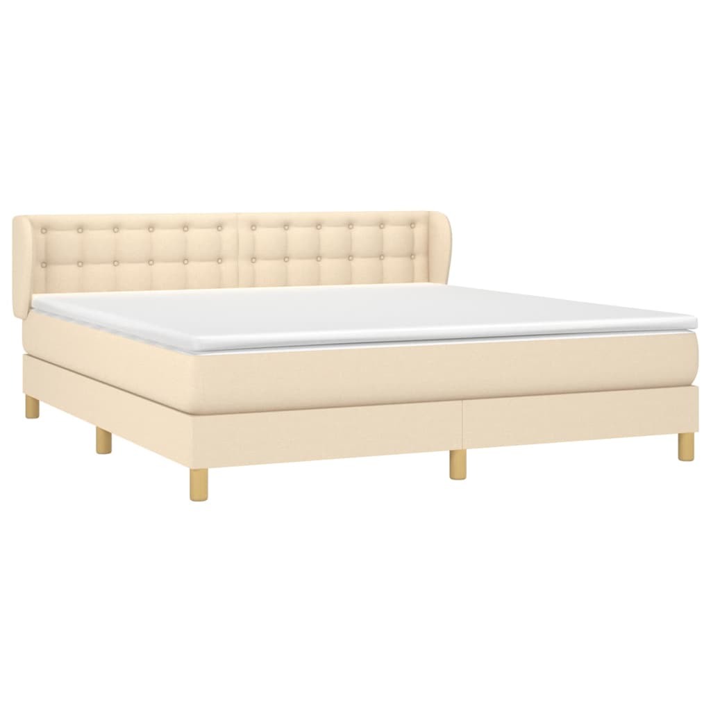 Sommier à lattes de lit avec matelas Crème 180x200 cm Tissu - XIOS