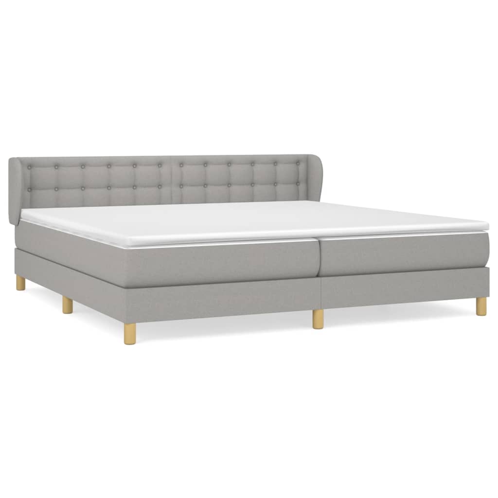 Sommier à lattes de lit avec matelas Gris clair 200x200cm Tissu - XIOS