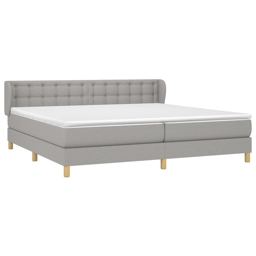Sommier à lattes de lit avec matelas Gris clair 200x200cm Tissu - XIOS