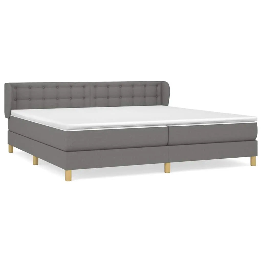Sommier à lattes de lit avec matelas Gris foncé 200x200cm Tissu - XIOS